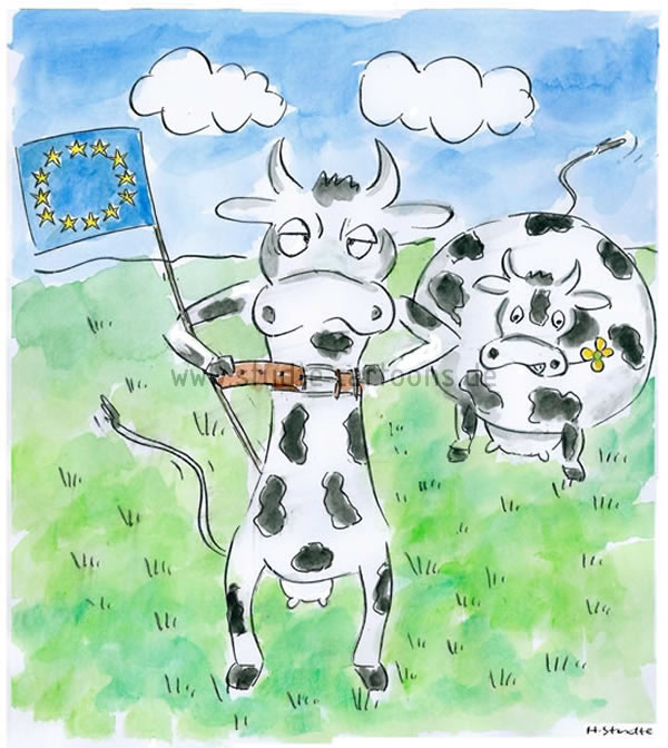 Cartoon zur Finanzkrise in Europa. 