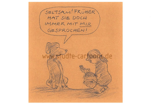 Hund und Herrchen, Haustier, Hundehaltung, Hund-Mensch-Kommunikation, Handymissbrauch, Handysucht, Smartphonesucht,  Still  Face