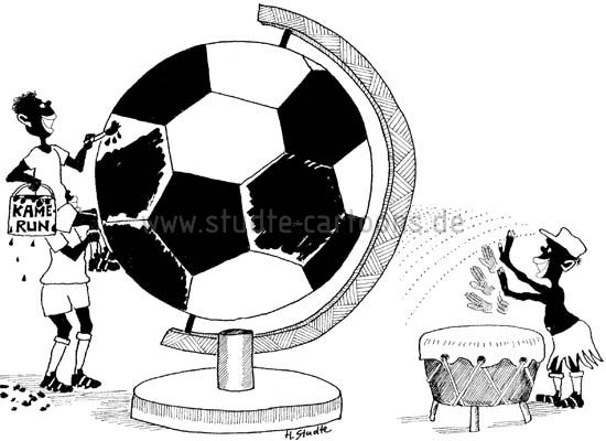 Schwarzer Kontinent, Fußballspielen in Kamerun, Schwarze Fußballspieler werden immer besser und erobern den europäischen, Fußball, Afrika-Cup, Fußballbegeisterung in Kamerun, ein Spiel dauert 90 Minuten, Profifußball