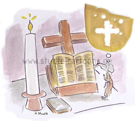 Arme Kirchenmaus träumt vom großen Käse, Armut, Armseligkeit, Ebbe im Portemonnaie, Minus auf dem Konto, sinkende Kaufkraft, steigende Preise, Prekariat, Prekarität, den Gürtel enger schnallen, am Hungertuch nagen, Euro teuro!, schlechte Wirtschaftsprognosen, leere Speisekammer, Hungertod, das Wasser steht bis zum Halse